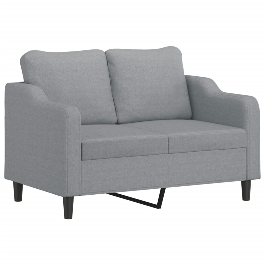 Set Di Divani 3 Pz Con Cuscini Grigio Chiaro In Tessuto - Image 6