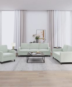 Set Di Divani 3 Pz Grigio Chiaro In Velluto