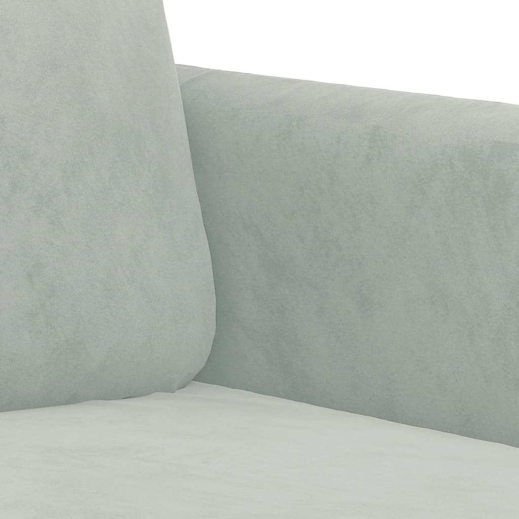 Set Di Divani 2 Pz Con Cuscini Grigio Chiaro In Velluto - Image 3