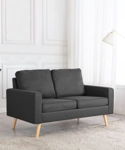 Divano A 2 Posti Grigio Scuro In Tessuto