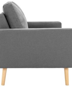 Divano A 2 Posti Grigio Chiaro In Tessuto