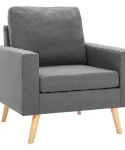 Set Di Divani 2 Pz In Tessuto Grigio Chiaro