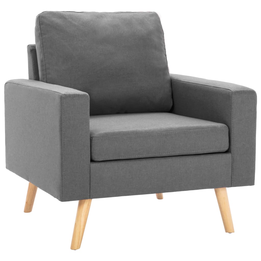 Set Di Divani 2 Pz In Tessuto Grigio Chiaro
