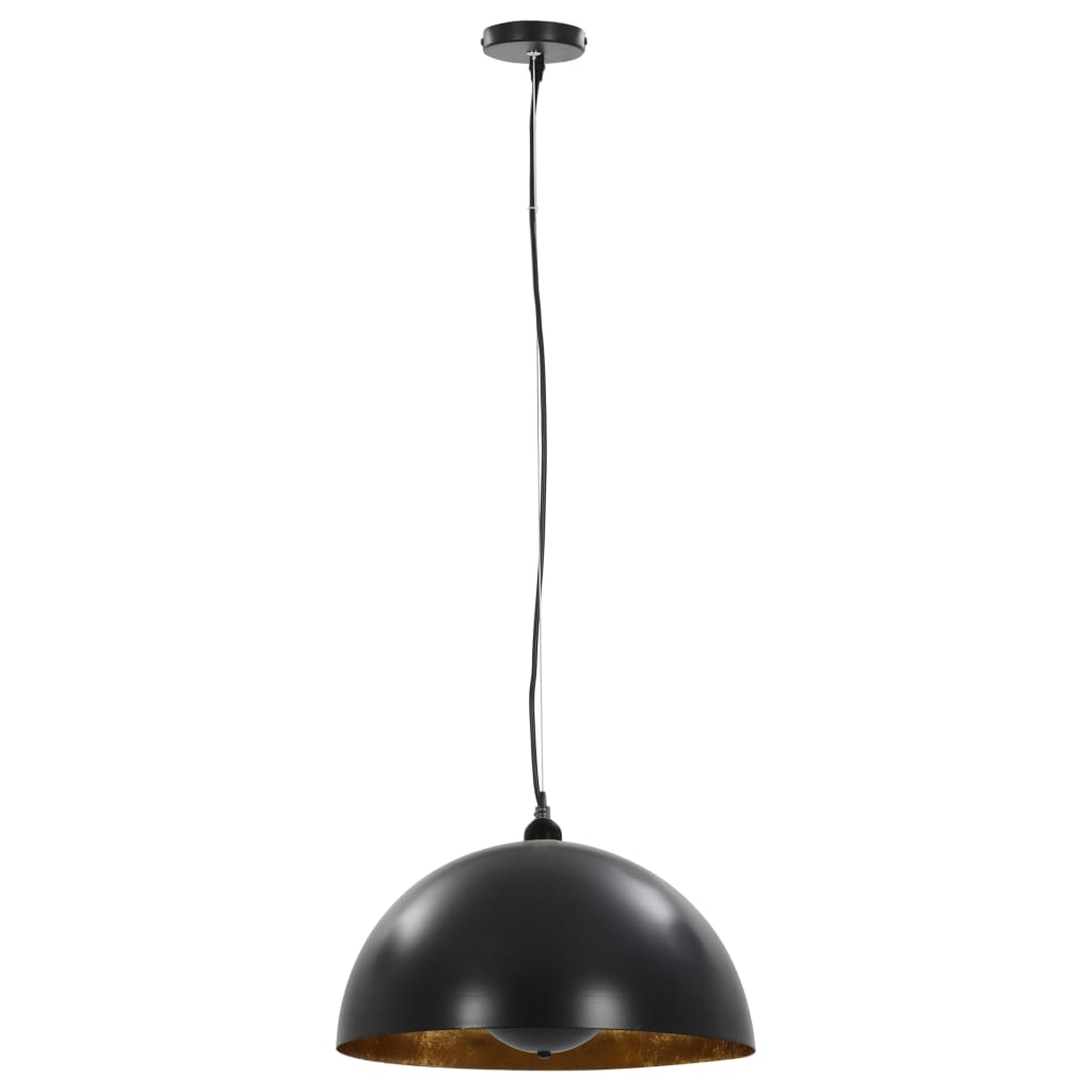 Lampadari 2 Pz Nero E Oro SemI-Sferici 40 Cm E27 - Image 2