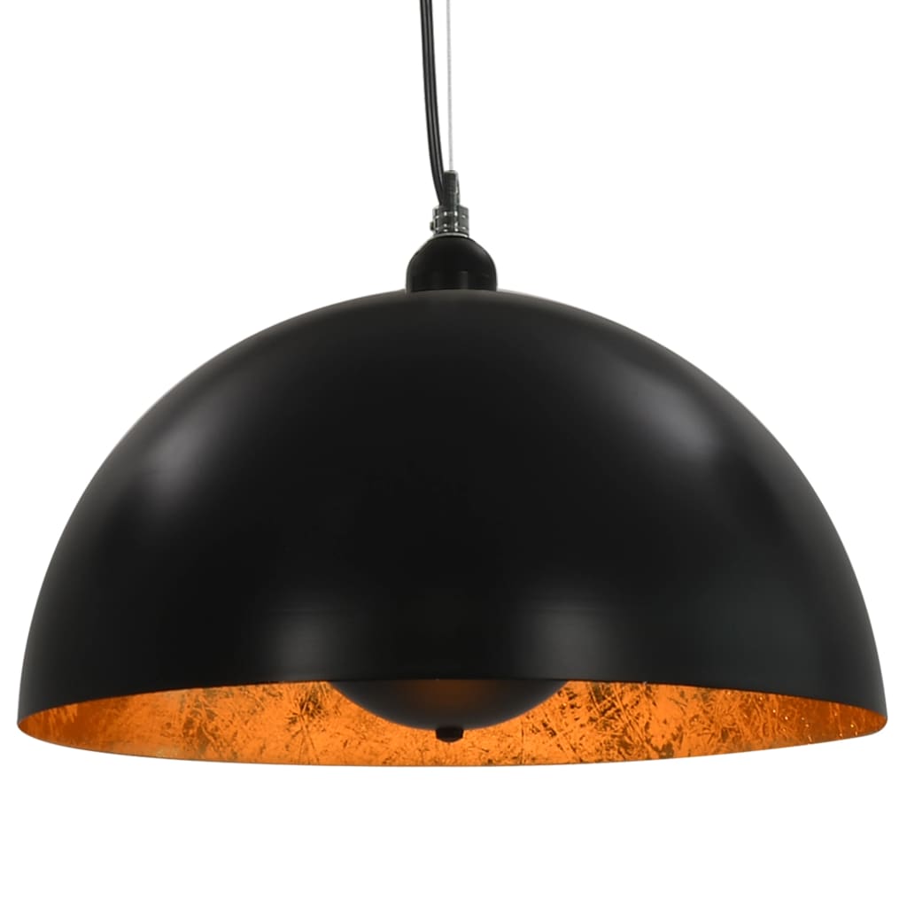 Lampadari 2 Pz Nero E Oro SemI-Sferici 40 Cm E27 - Image 5