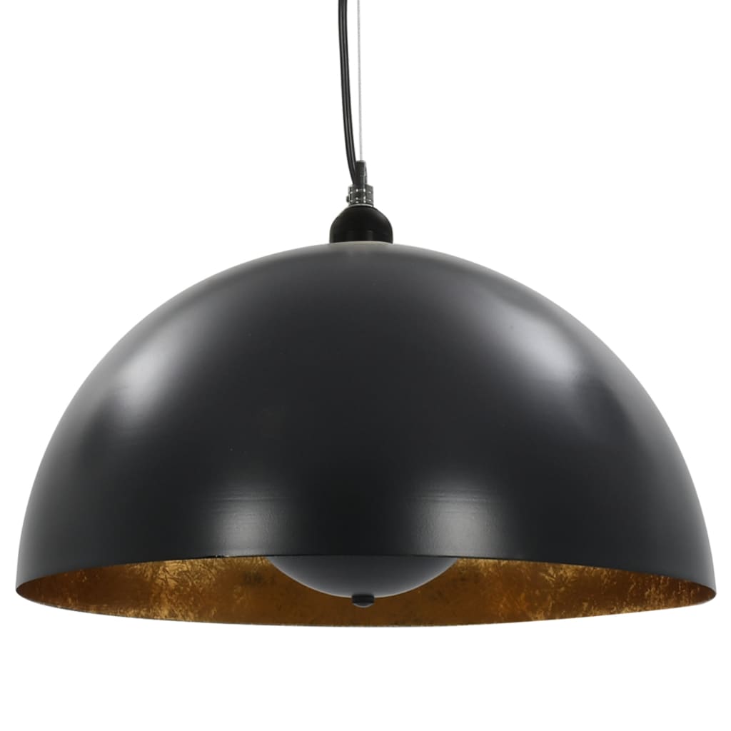 Lampadari 2 Pz Nero E Oro SemI-Sferici 40 Cm E27 - Image 6