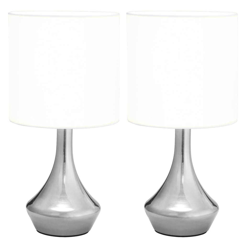 Lampade Da Tavolo 2 Pz Pulsanti Touch Bianche E14 - Image 6