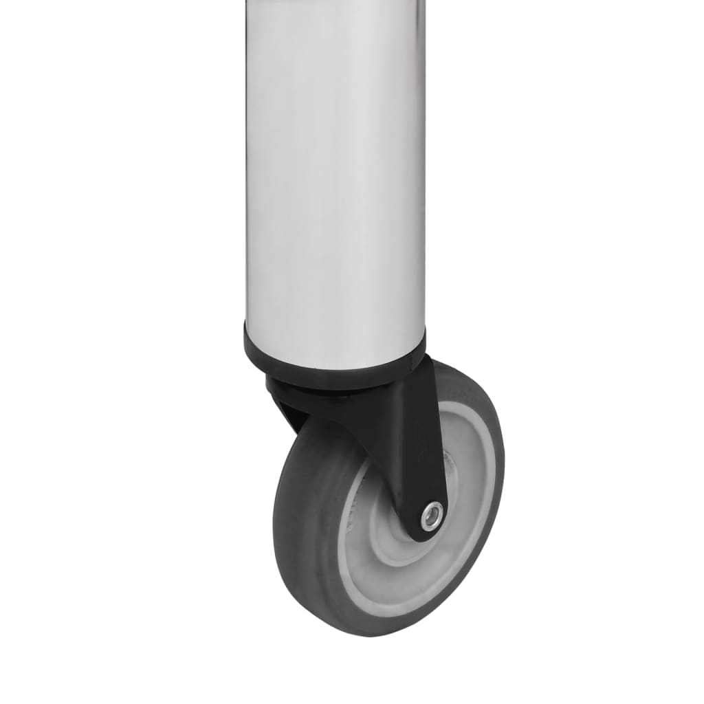 Tavolo Da Lavoro Cucina Con Ruote 60x30x85 Cm In Acciaio Inox