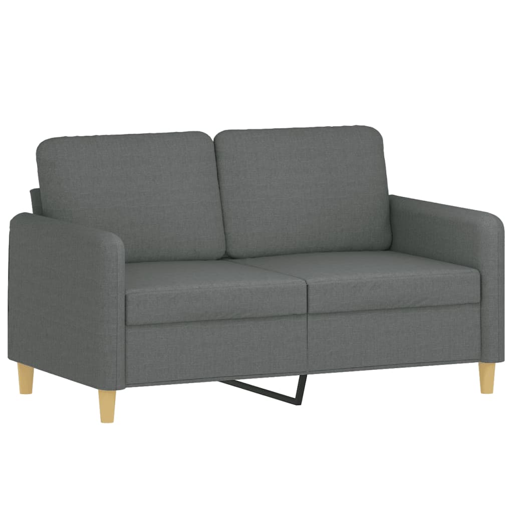 Set Di Divani 2 Pz Con Cuscini Grigio Scuro In Tessuto - Image 6