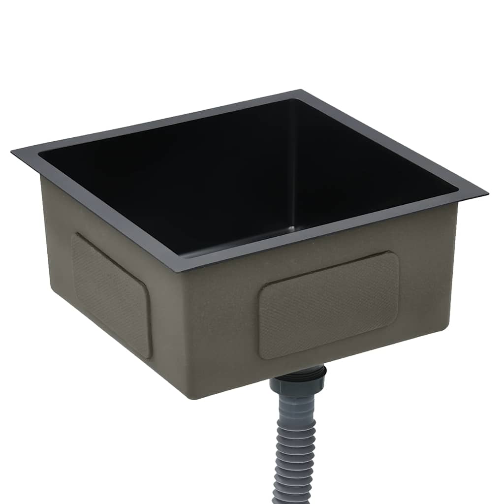 Lavello Da Cucina Lavorato A Mano Nero In Acciaio Inox - Image 6