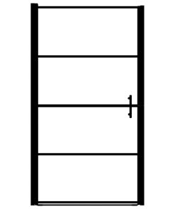 Porta Per Doccia In Vetro Temperato Smerigliato 100x178 Cm Nero