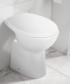 Wc Senza Brida 7 Cm Altezza Extra Chiusura Rallentata Ceramica Bianca