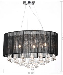 Lampadario Con 85 Cristalli Nero