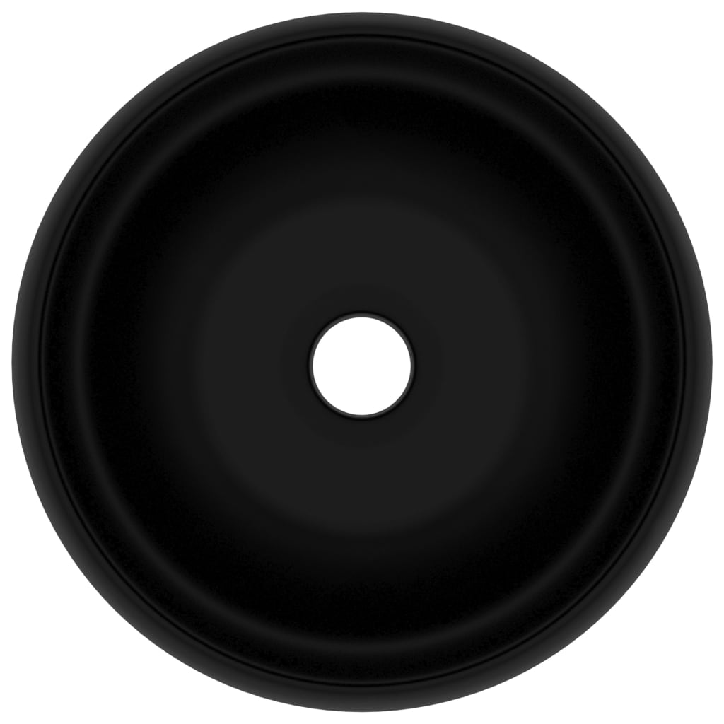 Lavandino Lusso Rotondo Nero Opaco 40x15 Cm In Ceramica - Image 2