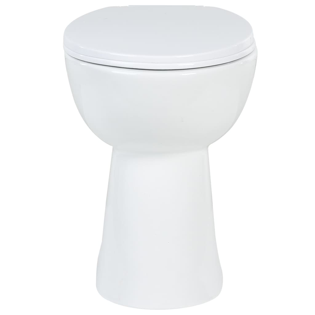 Wc Senza Brida 7 Cm Altezza Extra Chiusura Rallentata Ceramica Bianca - Image 5