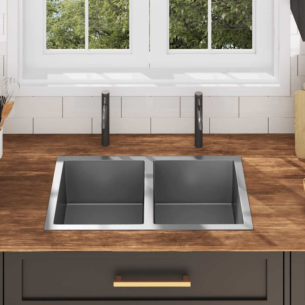 Lavello Da Cucina Lavorato A Mano In Acciaio Inox - Image 3