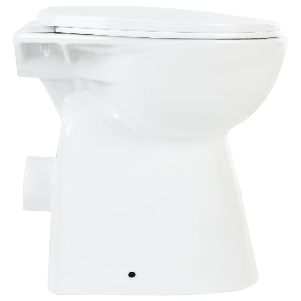 Wc Senza Brida 7 Cm Altezza Extra Chiusura Rallentata Ceramica Bianca - Image 3