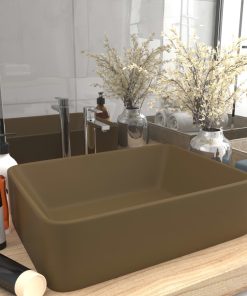 Lavandino Luxury Crema Opaco 41x30x12 Cm In Ceramica