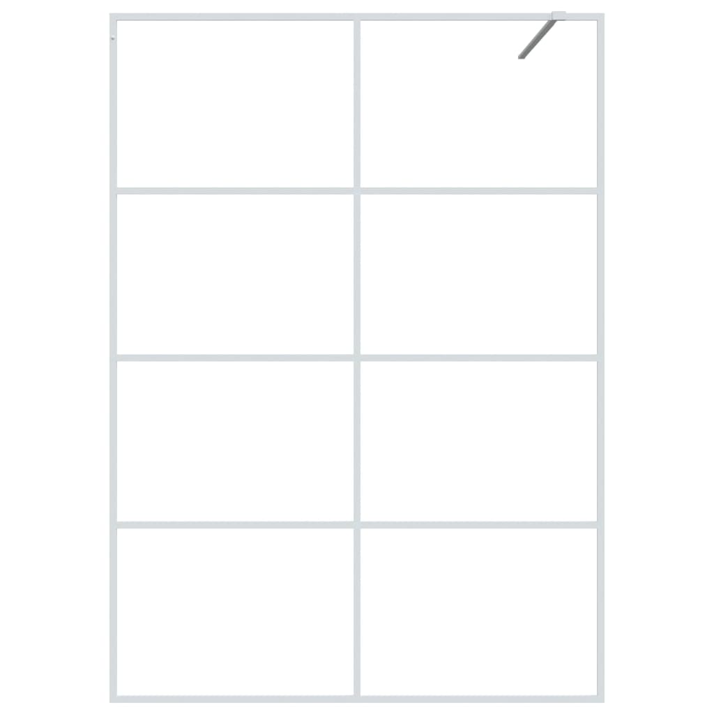 Parete Doccia Walk In Bianca 140x195 Cm Vetro Trasparente Esg