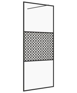 Parete Per Doccia WalK-In Vetro Trasparente Esg 115x195cm Nera