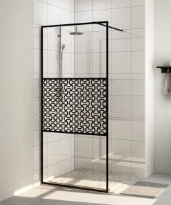 Parete Per Doccia WalK-In Vetro Trasparente Esg 80x195 Cm Nera