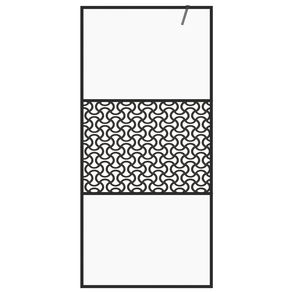Parete Per Doccia WalK-In Vetro Trasparente Esg 115x195cm Nera - Image 5
