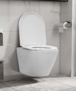 Wc Sospeso Con Design Senza Bordi In Ceramica Bianca