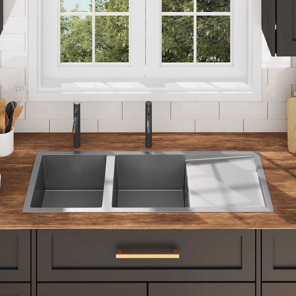 Lavello Da Cucina Lavorato A Mano In Acciaio Inox - Image 6