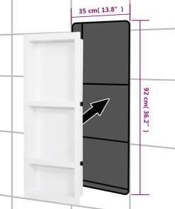 Nicchia Da Doccia Con 3 Scomparti Bianco Lucido 41x99x9 cm