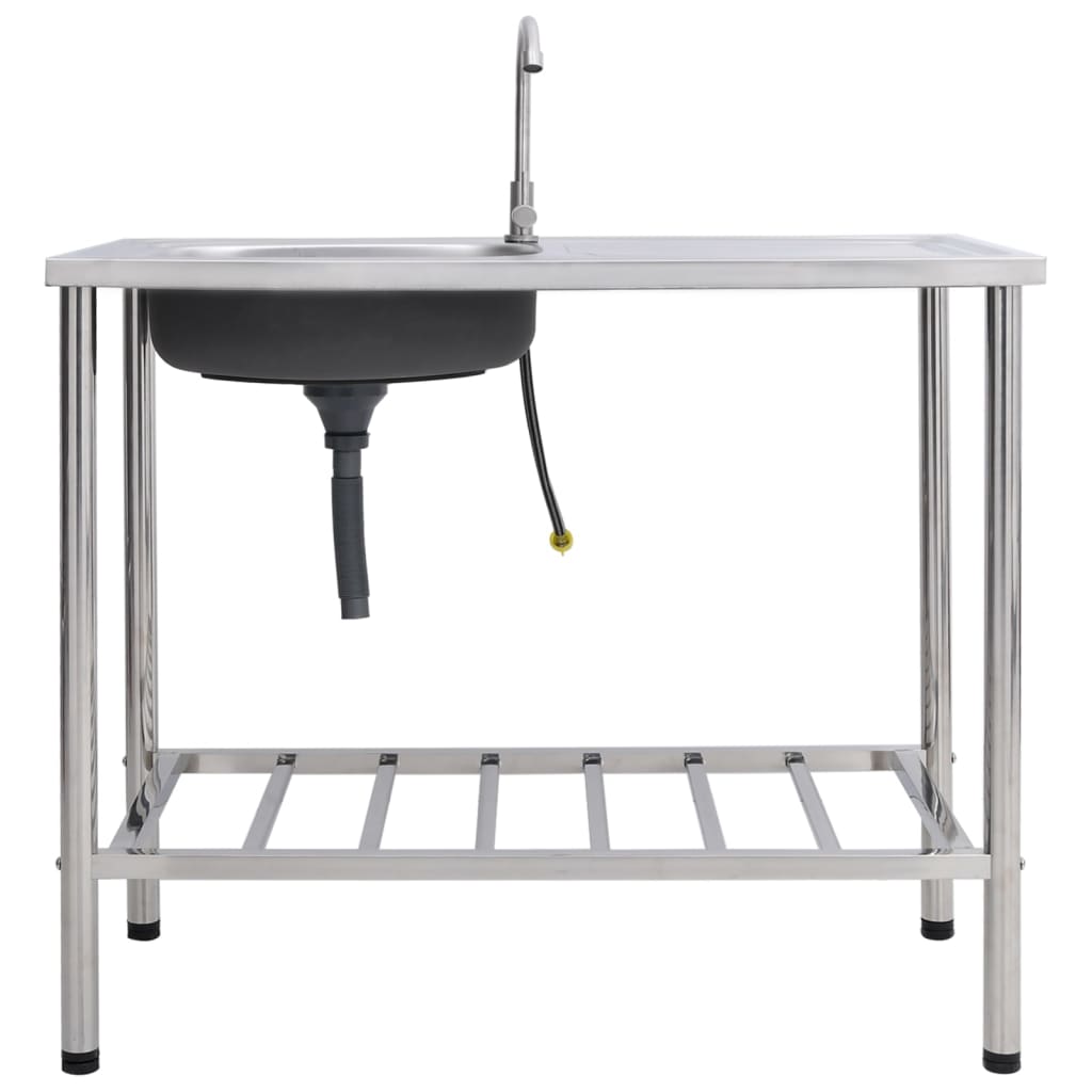 Lavello Da Campeggio Vasca Singola Con Rubinetto Acciaio Inox - Image 6