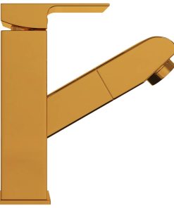 Rubinetto Lavabo Da Bagno Funzione Estraibile Oro 157x172 mm
