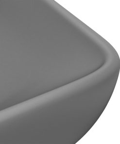 Lavabo Lusso Rettangolare Grigio Scuro Opaco 71x38 Cm Ceramica