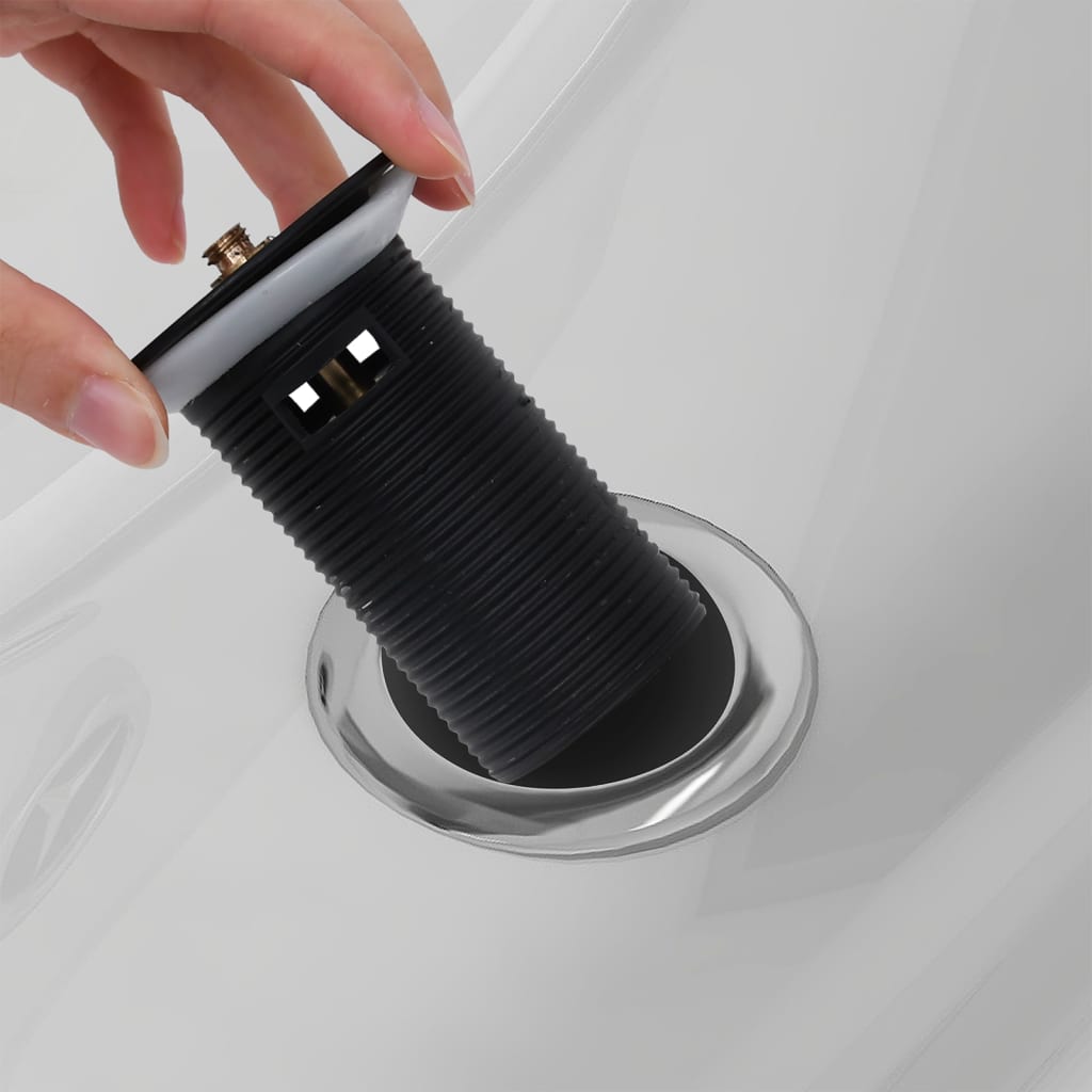 Scarico A Pressione Con Funzione Troppopieno Nero 6,4x6,4x9,1cm