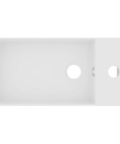 Lavandino Con Troppopieno In Ceramica Bianco Opaco