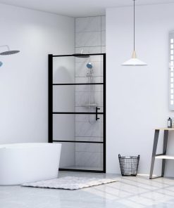 Porta Per Doccia In Vetro Temperato 100x178 Cm Nera