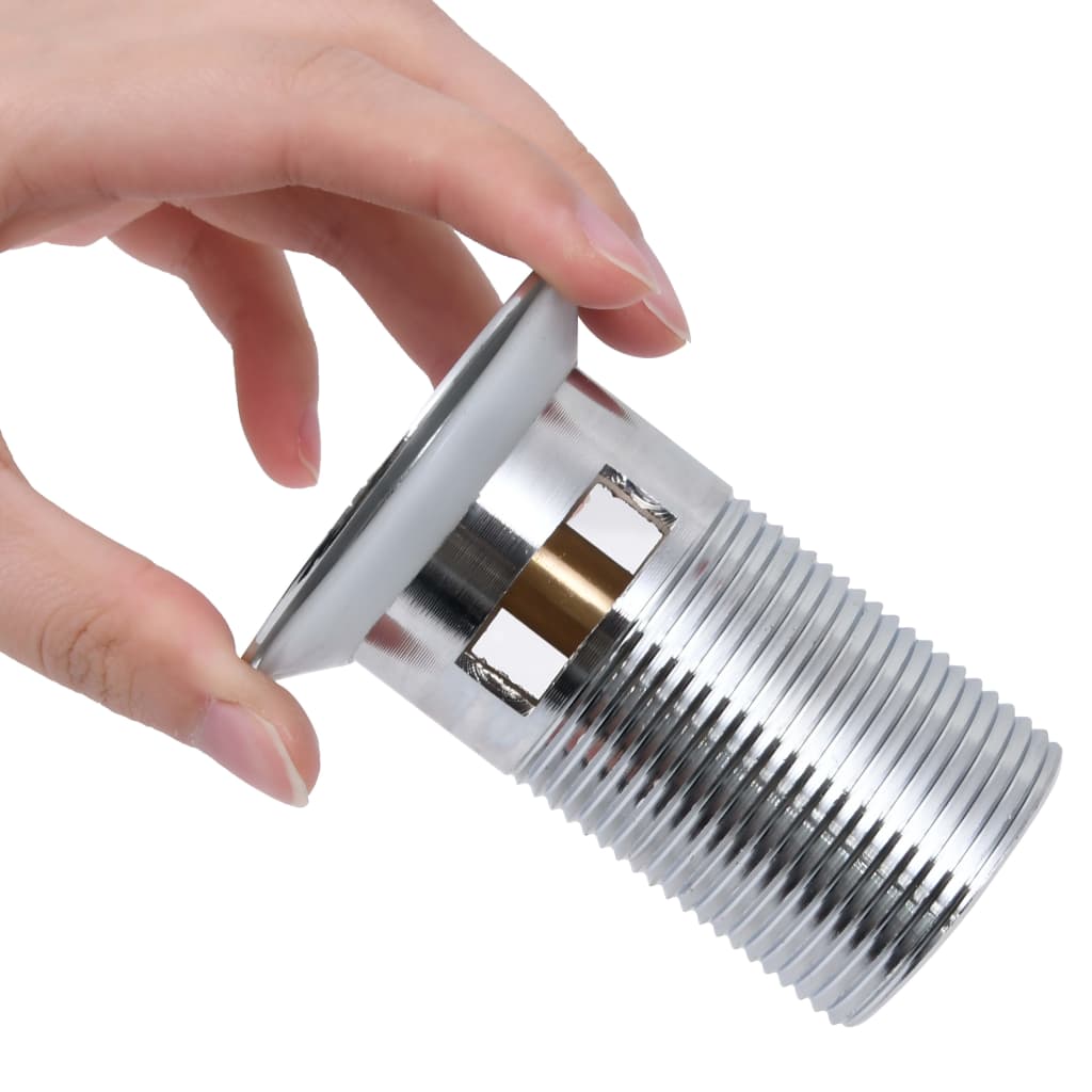 Scarico A Pressione Senza Troppopieno Argento 6,4x6,4x9,1 cm