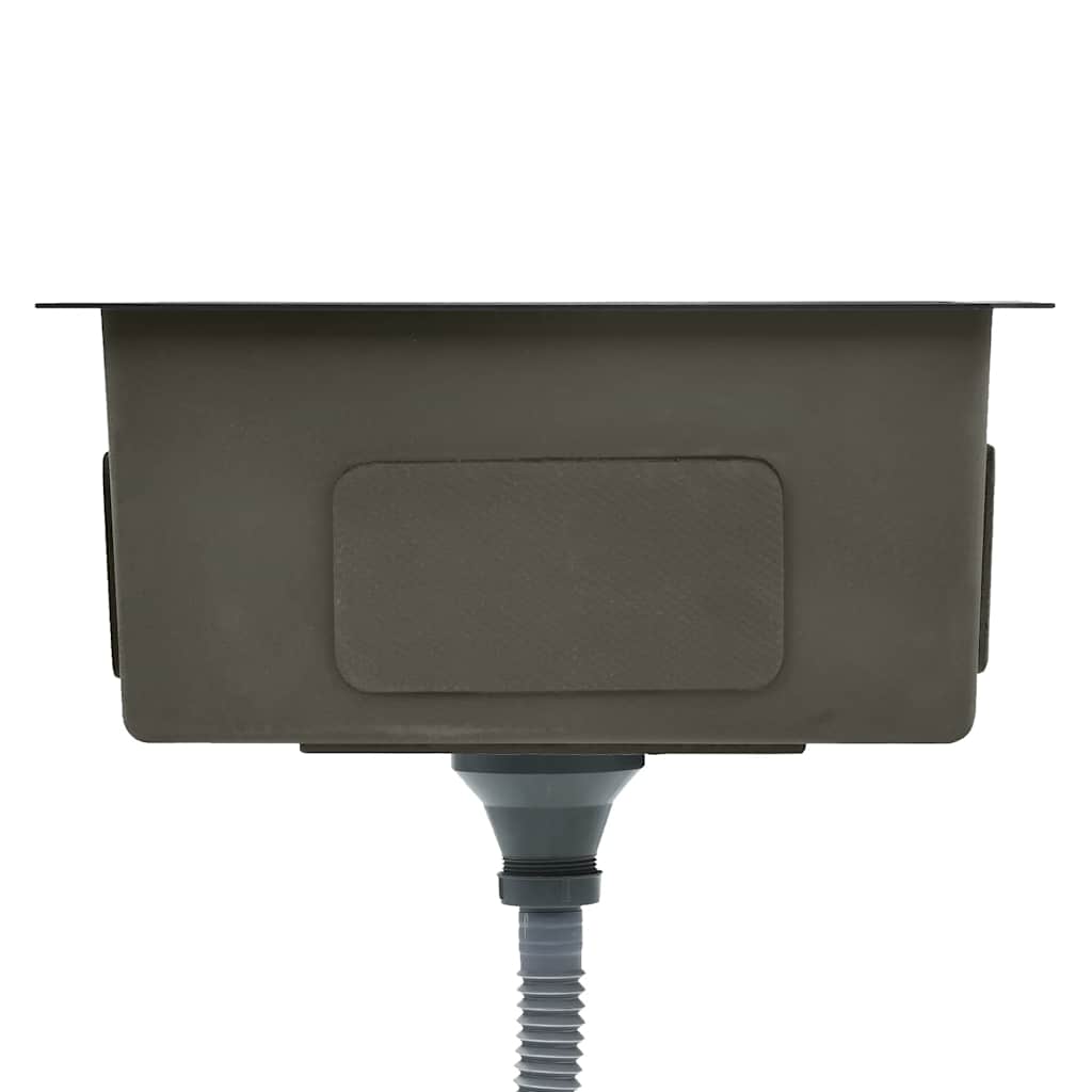 Lavello Da Cucina Lavorato A Mano Nero In Acciaio Inox - Image 5