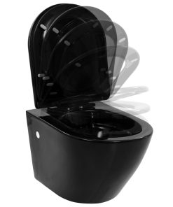 Wc Sospeso Con Design Senza Bordi In Ceramica Nero