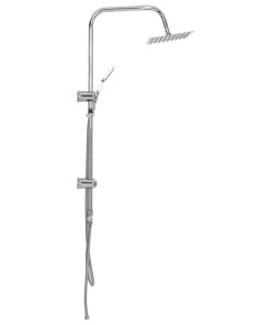 Set Per Doccia A Doppio Soffione Con Doccetta Acciaio Inox