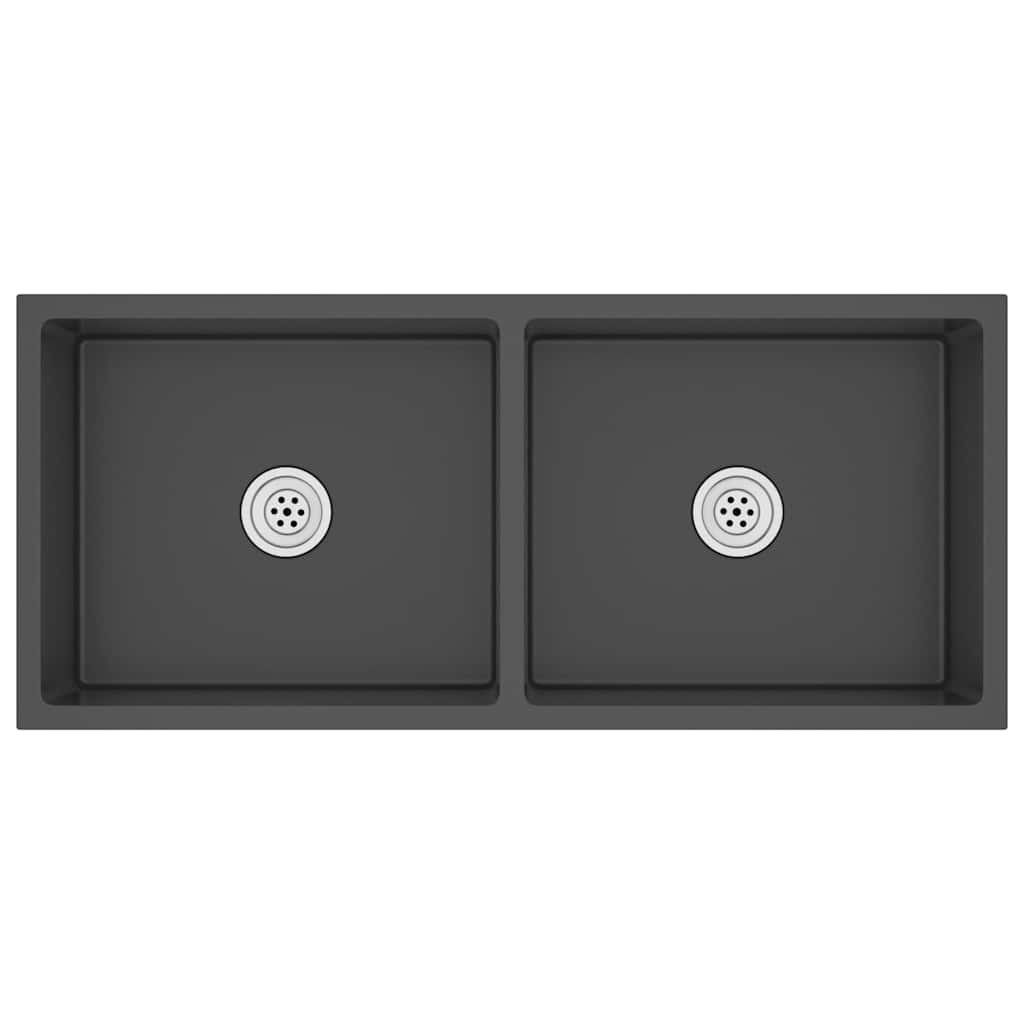 Lavello Da Cucina Artigianale Nero In Acciaio Inox - Image 6