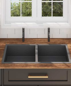 Lavello Da Cucina Artigianale Nero In Acciaio Inox