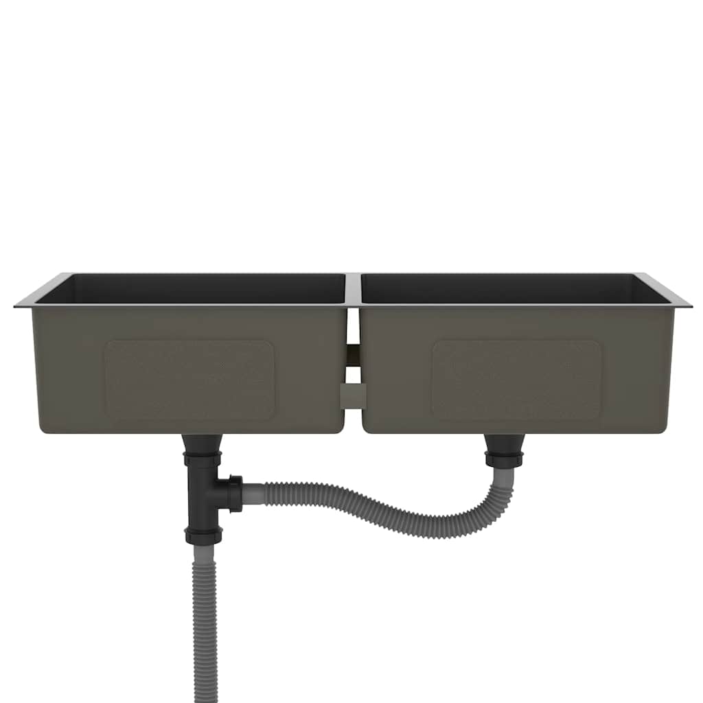 Lavello Da Cucina Artigianale Nero In Acciaio Inox - Image 3