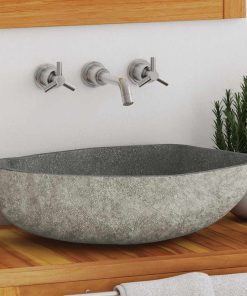 Lavandino In Pietra Di Fiume Ovale (45-53)x(34-41) cm