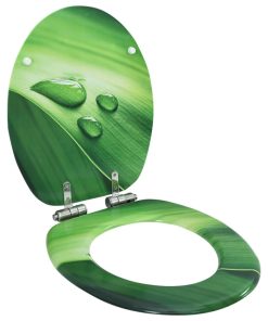 Tavoletta Wc Coperchio Chiusura Morbida Mdf Verde Goccia Acqua