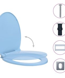 Copriwater Chiusura Ammortizzata E Sgancio Rapido Blu Ovale