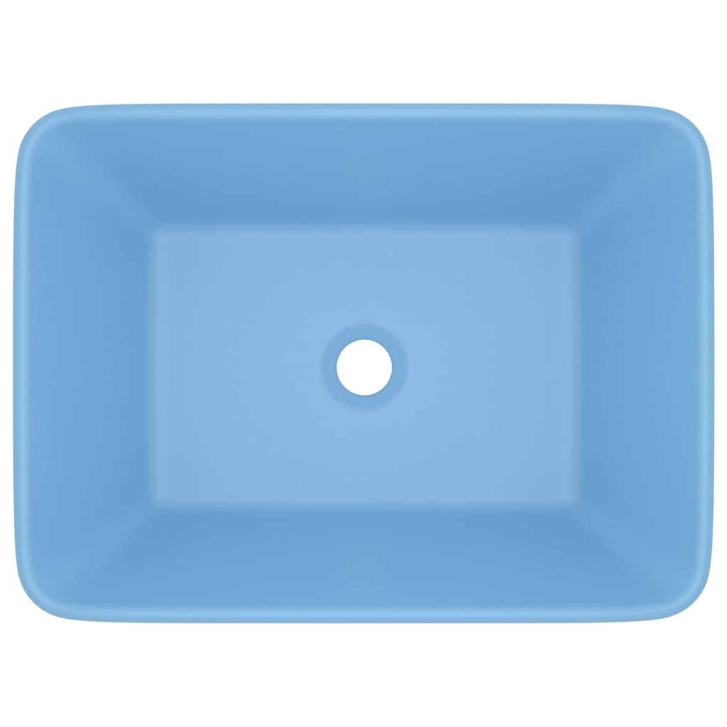 Lavandino Luxury Azzurro Opaco 41x30x12 Cm In Ceramica - Image 2