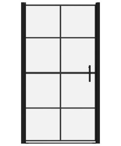 Porta Per Doccia In Vetro Temperato 100x178 Cm Nera