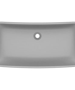 Lavabo Lusso Rettangolare Grigio Chiaro Opaco 71x38 Cm Ceramica