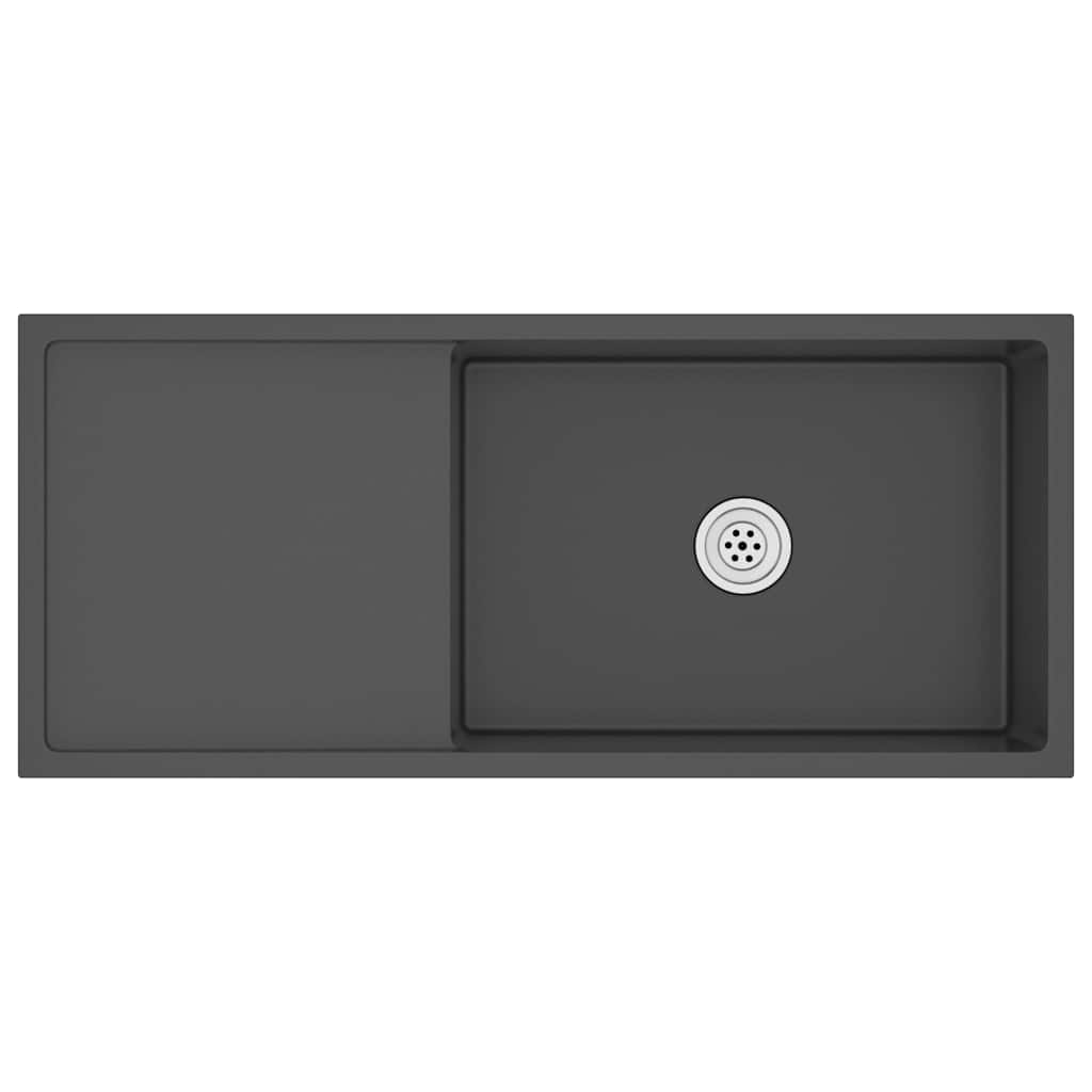 Lavello Da Cucina Lavorato A Mano Nero In Acciaio Inox - Image 6