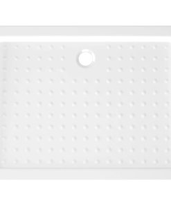 Piatto Doccia Con Superficie Puntinata Bianco 90x70x4 Cm In Abs